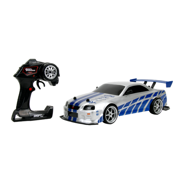 Fast & Furious - 2002 Nissan Skyline GT-R (BNR34) 1:10 Scale Remote Control Car - Jada Toys