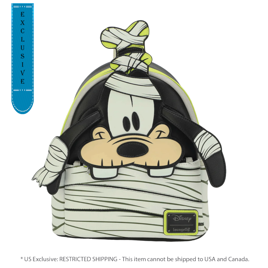 Disney Mummy Goofy Mini US Exclusive Backpack UV Glow RS Loungefly