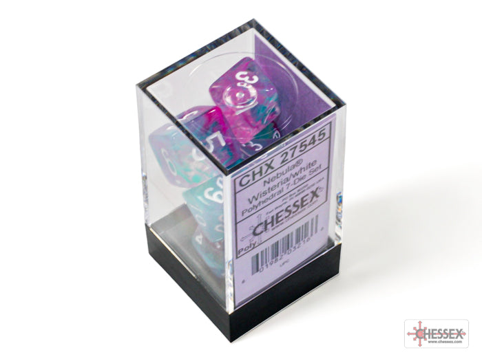Nebula Wisteria/white Luminary Polyhedral 7-Dice Set - Dice & Accessories - Image - Pop Weasel