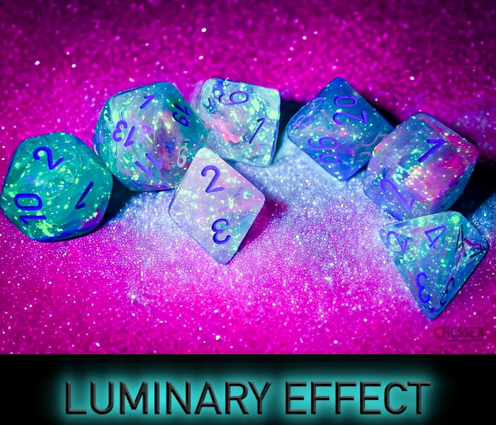 Nebula Wisteria/white Luminary Polyhedral 7-Dice Set - Dice & Accessories - Image - Pop Weasel