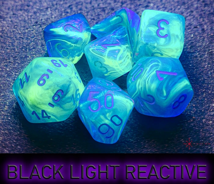 Festive Waterlily/white Polyhedral 7-Dice Set - Dice & Accessories - Image - Pop Weasel