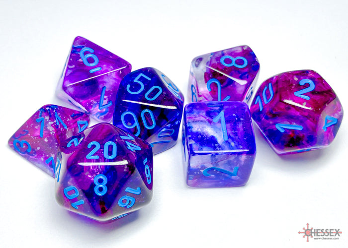 Nebula Nocturnal/blue Luminary Polyhedral 7-Dice Set - Image 2 - Dice & Accessories - Image - Pop Weasel