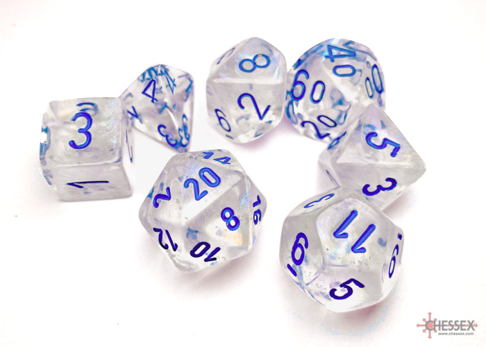 Borealis Icicle/light blue Luminary Polyhedral 7-Dice Set - Image 2 - Dice & Accessories - Image - Pop Weasel
