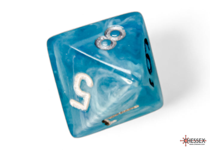 Cirrus Aqua/silver Polyhedral 7-Dice Set - Dice & Accessories - Image - Pop Weasel