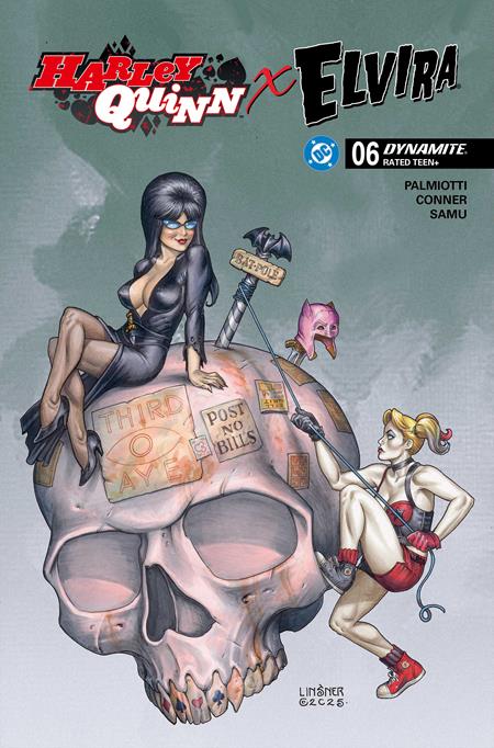 Harley Quinn X Elvira #6 C Joseph Michael Linsner Var - Image