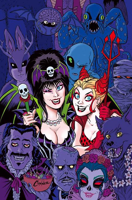 Harley Quinn X Elvira #6  F Amanda Conner Party Metal Virgin Var