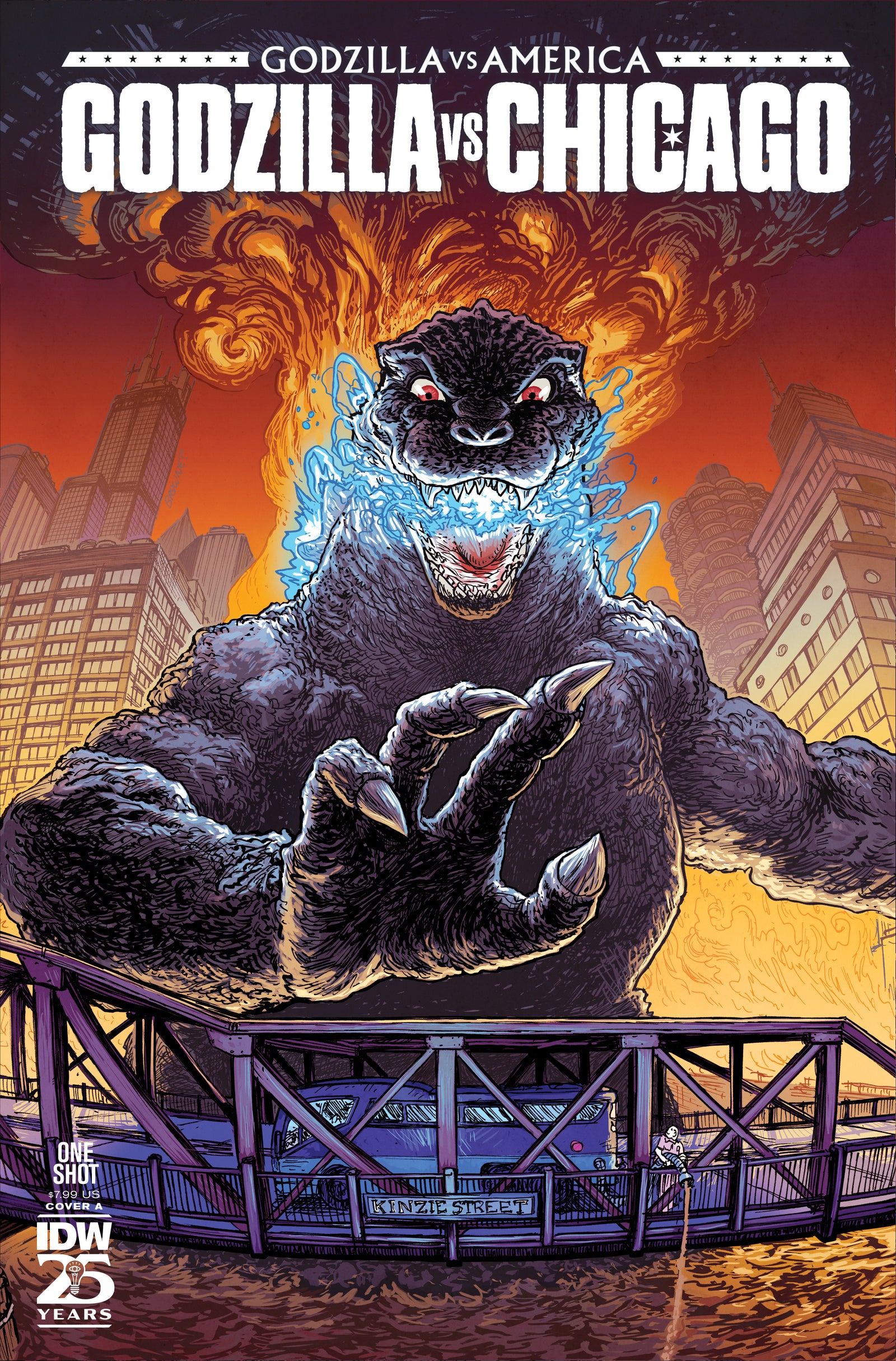 Godzilla Vs. America: Chicago Cover A (Browne) image