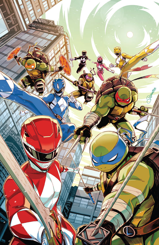 Mighty Morphin Power Rangers/ Teenage Mutant Ninja Turtles III #1 E Variant (Full Art, Foil, Zonno) - Image