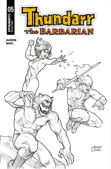 Thundarr The Barbarian #5  K Joseph Michael Linsner Line Art Var