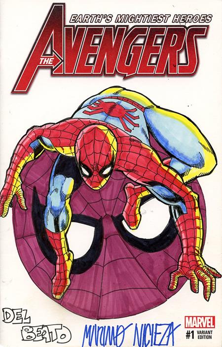 Df Marvel Comics Commissioned Cover Art Signed And Remarked By Mariano Nicieza And Joe Delbeato With A Spider-man Sketch - Comics - Image - Pop Weasel
