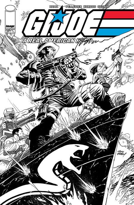 Gi Joe A Real American Hero #320 B Andy Kubert B&W Var - Image