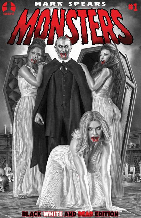 Mark Spears Monsters #1 7th Ptg Black White & Dead Edition  C Mark Spears Court Of Blood Var