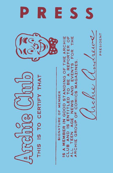 Archies Madhouse #1 Facsimile Edition  C Bob Montana Archie Fan Club Card Var