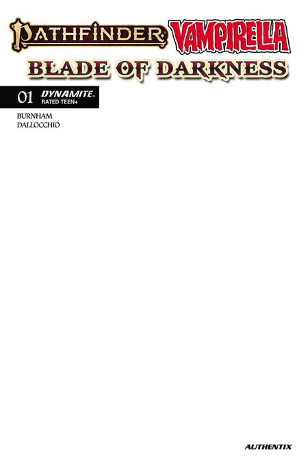 Pathfinder Vampirella Blade Of Darkness #1 D Blank Authentix Var - Image