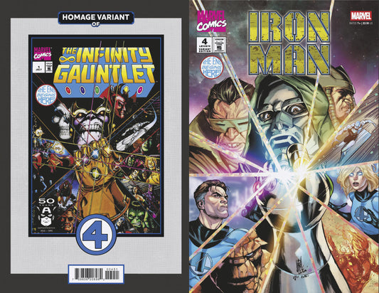 IRON MAN #4 STEFANO CASELLI FANTASTIC FOUR HOMAGE VARIANT image