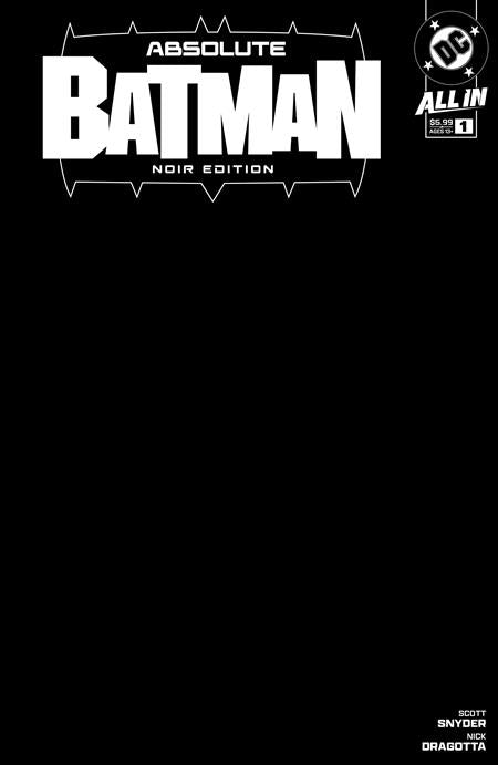 Absolute Batman Noir Edition #1  | One Shot  B Black Blank Card Stock Var image