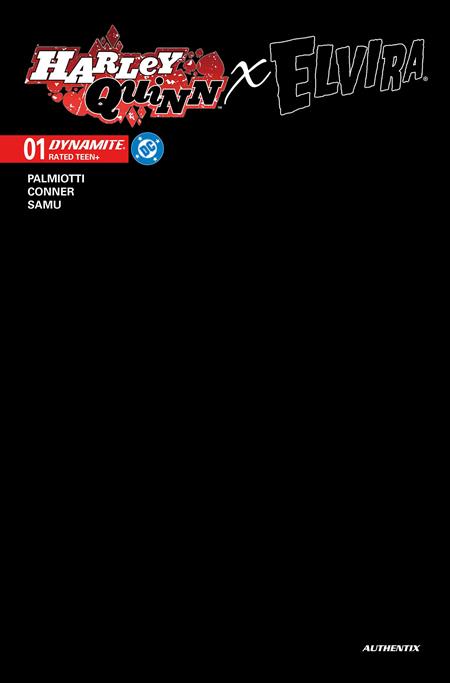 Harley Quinn X Elvira #1  X All Hallows Eve Black Blank Authentix Foc Bonus Var - Image