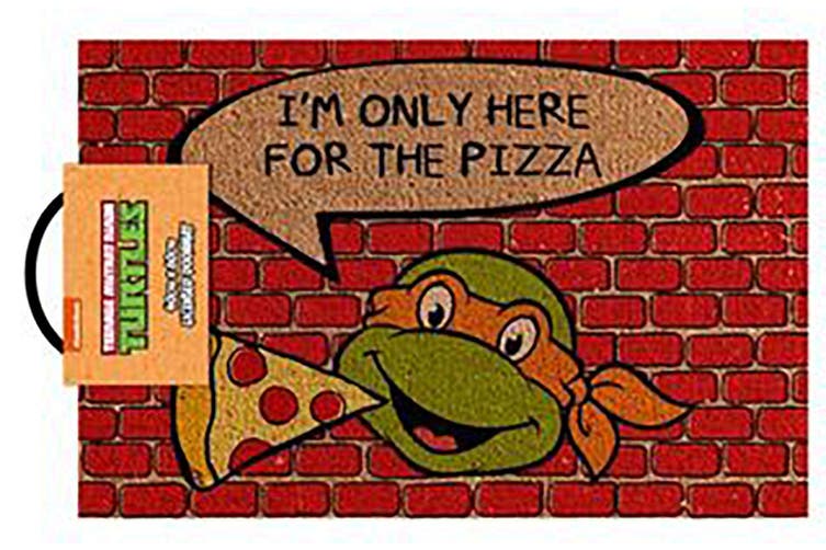 Licensed Doormat - TMNT Only Here For The Pizza - Door Mat - Image - Pop Weasel