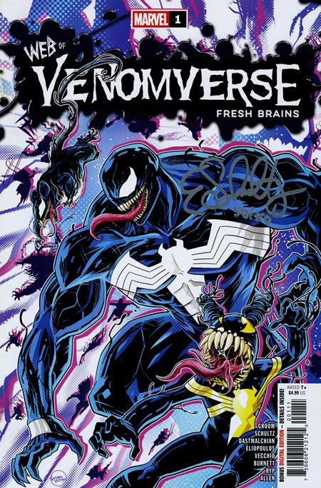 Df Web Of Venomverse Fresh Brains #1 Silver Signature Series Signed By Erica Schultz - Image