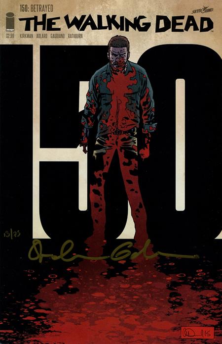 Df Walking Dead #150 Elite Gold Signature Series Signed By Stefano Gaudiano - Image
