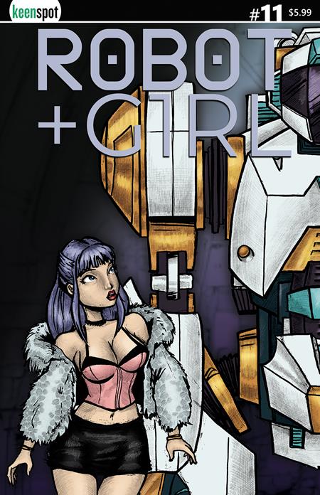 Robot + Girl #11  A Mike White Left Side Connecting Cover Bagged With Trading Card