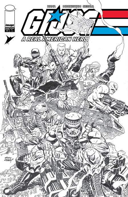 Gi Joe A Real American Hero #325 B Andy Kubert B&W Var - Image