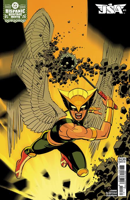 Jsa #11  C Leonardo Romero Hispanic Heritage Month Hawkgirl Card Stock Var - Image