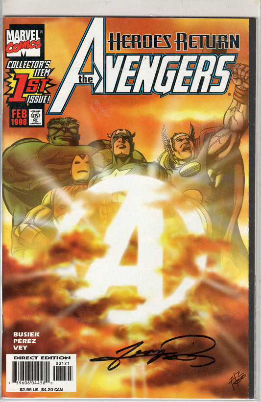 Pre-Owned - Avengers #1  (February 1998) Signed George Perez COA 1:1500 Scanned Image Pop Weasel Pre-Owned Comics