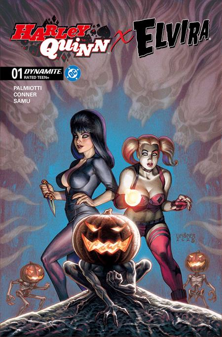 Harley Quinn X Elvira #1  C Joseph Michael Linsner Var - Image