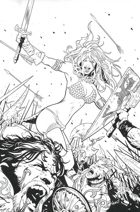 Sonja Reborn #3  L Inc 1:7 Greg Land Line Art Virgin Foc Bonus Var - Image