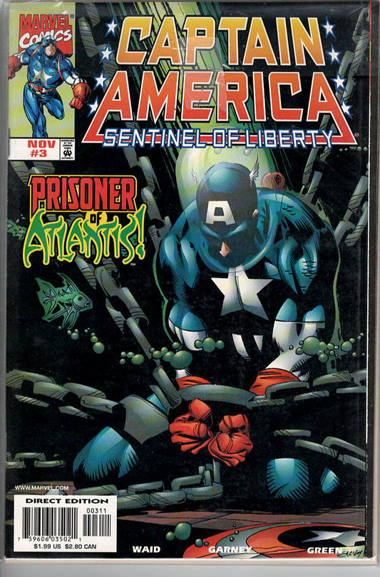 Pre-Owned - Captain America: Sentinel of Liberty #3  (November 1998) Scanned Image Pop Weasel Pre-Owned Comics