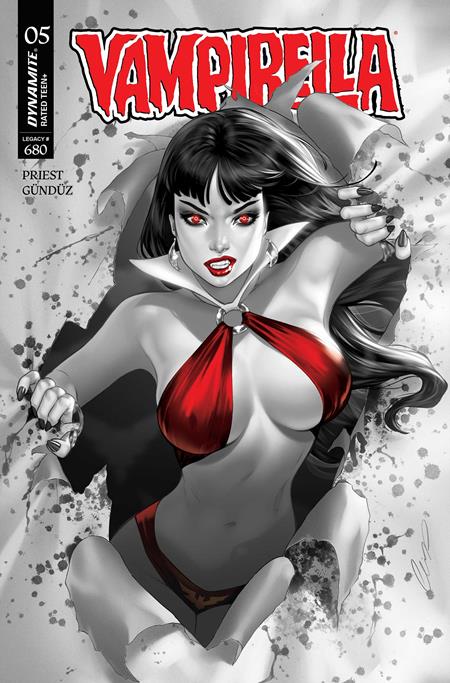 Vampirella (2025) #5  P Inc 1:7 Elias Chatzoudis B&w Foc Bonus Var - Image