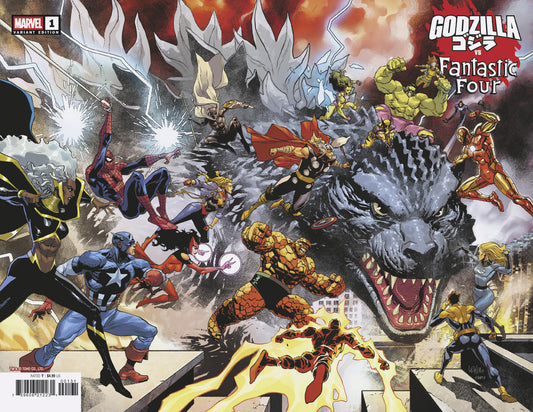 GODZILLA VS. FANTASTIC FOUR #1 LEINIL YU WRAPAROUND VARIANT - Image