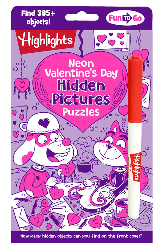 Neon Valentine's Day Hidden Pictures Puzzles - Image