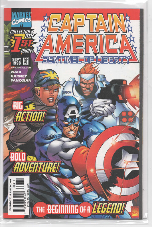 Pre-Owned - Captain America: Sentinel of Liberty #1  (September 1998) Scanned Image Pop Weasel Pre-Owned Comics