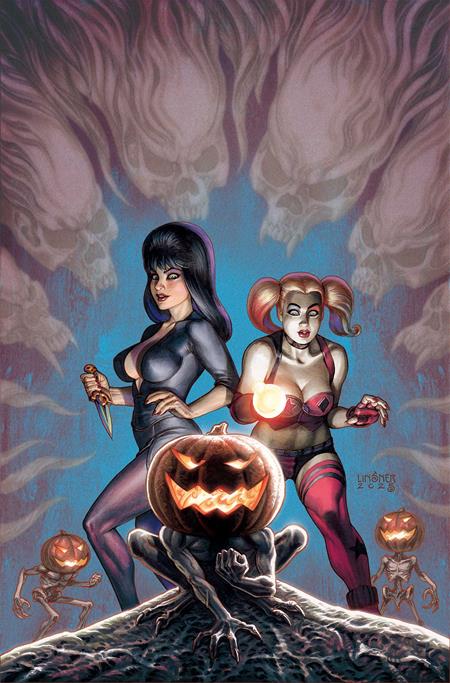 Harley Quinn X Elvira #1  T Inc 1:30 Joseph Michael Linsner Virgin Var - Image
