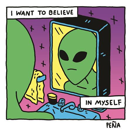 I Want To Believe In Myself Alien Sticker - Image