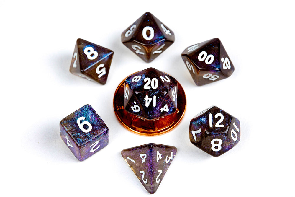 Stardust Galaxy 10mm Mini Poly Dice Set - Image 1 - Dice & Accessories - Image - Pop Weasel