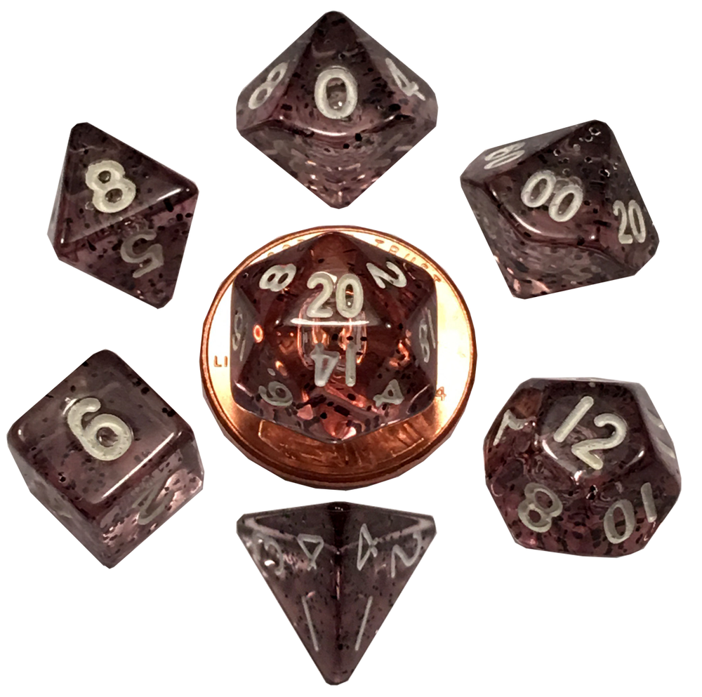 Ethereal Black 10mm Mini Polyhedral Dice Set - Image 1 - Dice & Accessories - Image - Pop Weasel