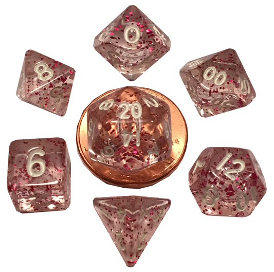 Ethereal Light Purple 10mm Mini Polyhedral Dice Set - Image 1