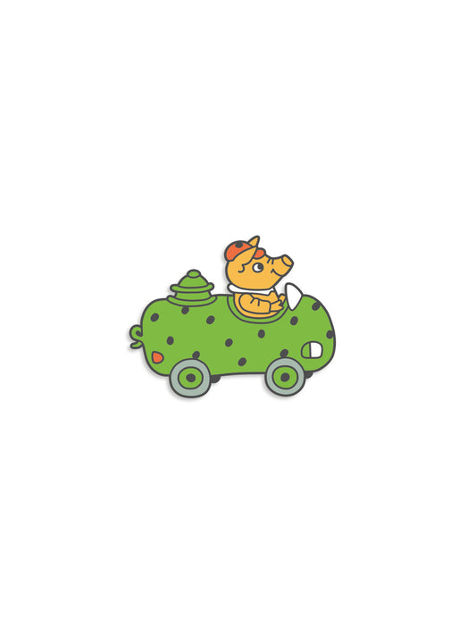 Richard Scarry: Pickle Car Enamel Pin - Image