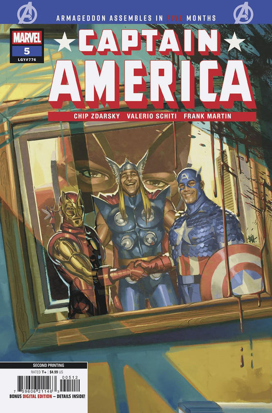 CAPTAIN AMERICA #5 BEN HARVEY 2ND PRINTING VARIANT - Image