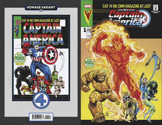 SAM WILSON, CAPTAIN AMERICA #1 CORY SMITH FANTASTIC FOUR HOMAGE VARIANT image