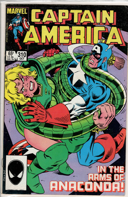 Pre-Owned - Captain America #310  (October 1985) 1ST APP OF SERPENT SOCIETY & DIAMONDBACK DIRECT Edition Marvel Scanned Image Pop Weasel Pre-Owned Comics