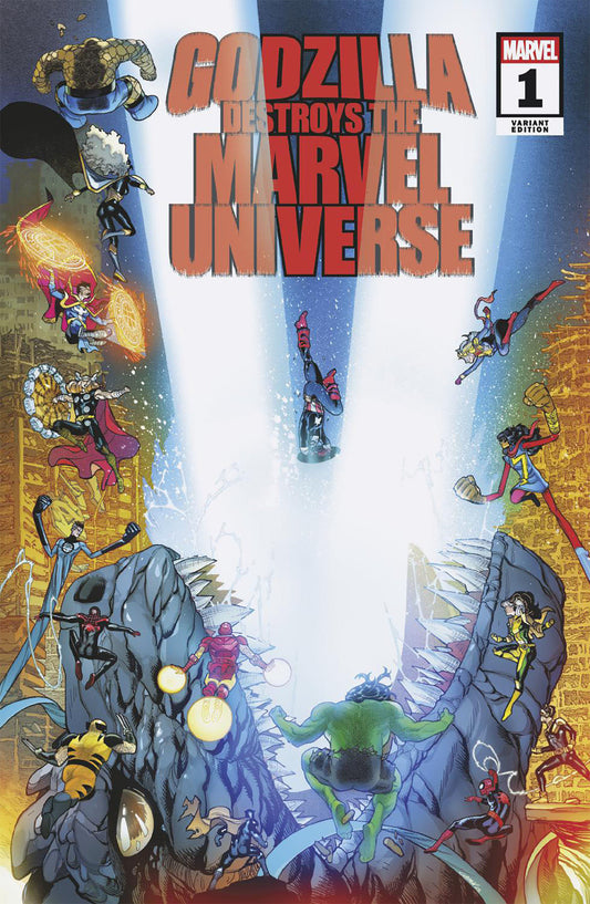 GODZILLA DESTROYS THE MARVEL UNIVERSE #1 JAVIER GARRON VARIANT - Image
