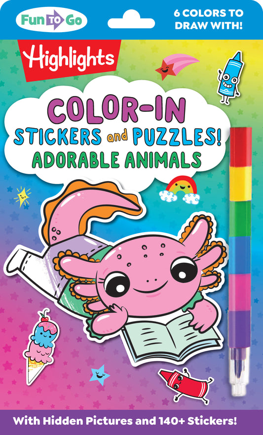Color-In Stickers and Puzzles! Adorable Animals image