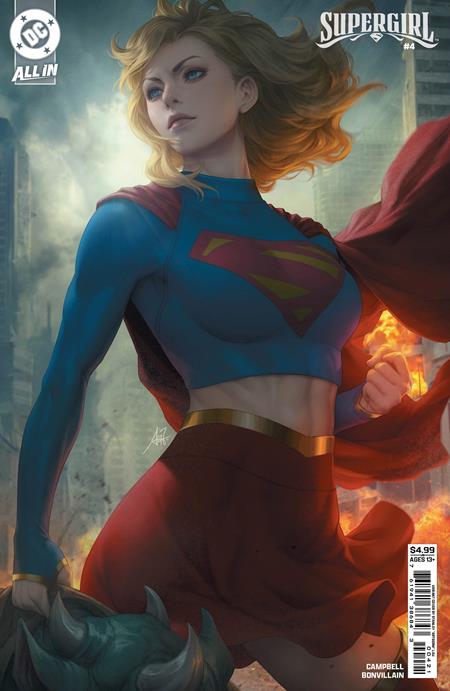 Supergirl #4  B Stanley Artgerm Lau Card Stock Var - Image
