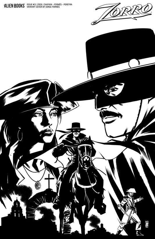 Zorro #3 Variant D (Fornés B&W) - Image