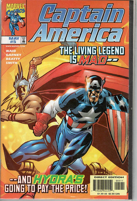 Pre-Owned - Captain America #5  (May 1998) Scanned Image Pop Weasel Pre-Owned Comics