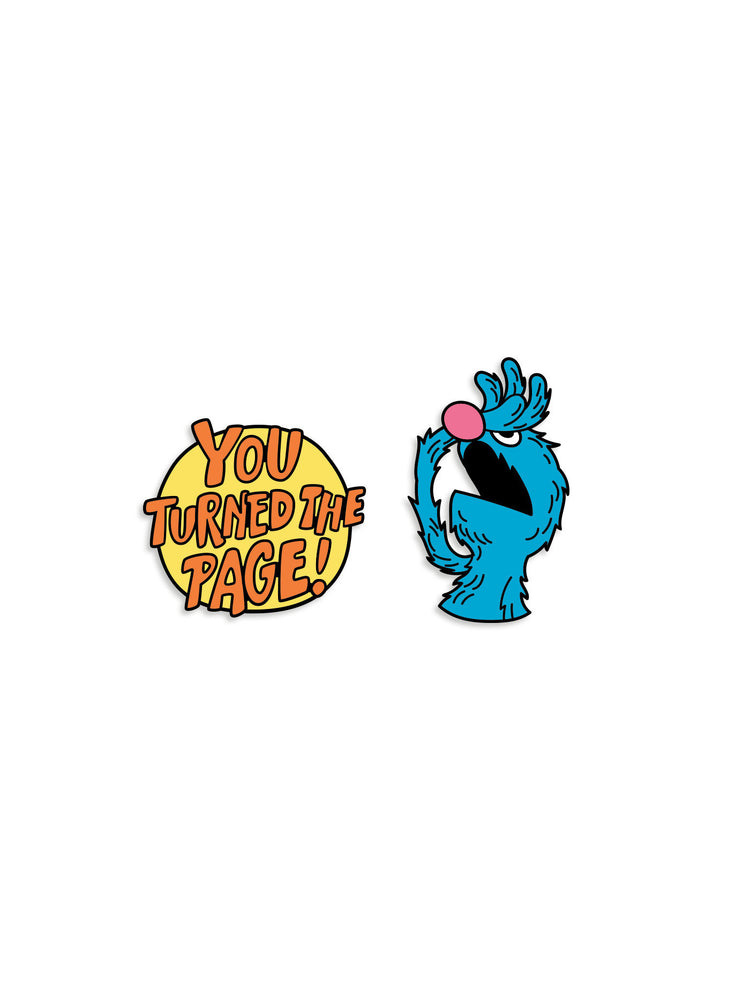 Sesame Street: The Monster at the End of This Book Enamel Pin Set - Pin Set of 2 - Image - Books - Image - Pop Weasel
